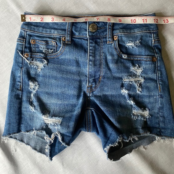 American Eagle Outfitters Hi-Rise Shortie super stretch denim 00 - Picture 9 of 16